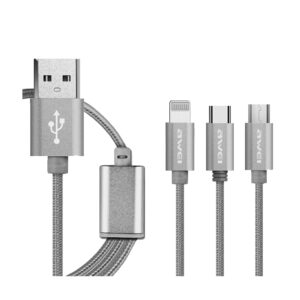 کابل تبدیل USB به لایتنینگ،microUSB،USB-C اوی مدل CL-970 به طول 1.2 متر